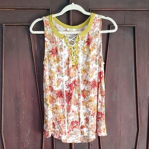 Kori America Floral Tank Top size small